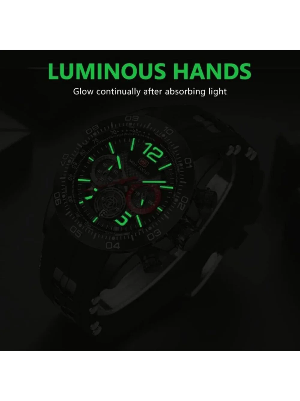 Mens All Black Analog Quartz Waterproof Chronograph Classic Stylish Casual Watch